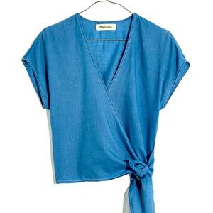 MADEWELL denim wrap top
